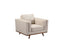 Single Seater Armchair Sofa Modern Lounge Accent Chair in Beige Fabric with Wooden Frame