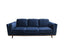 3 Seater Sofa Soft Blue in Soft Blue Velvet Fabric Lounge Set for Living Room Couch with Wooden Frame