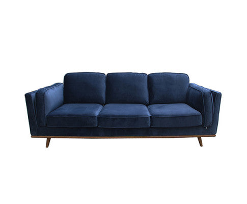 3 Seater Sofa Soft Blue in Soft Blue Velvet Fabric Lounge Set for Living Room Couch with Wooden Frame