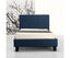 Single PU Leather Bed Frame Blue