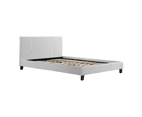 Double PU Leather Bed Frame White