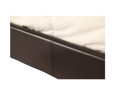 Double PU Leather Bed Frame Brown