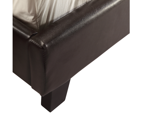 Queen PU Leather Bed Frame Brown