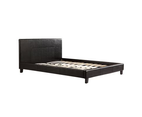 Queen PU Leather Bed Frame Black