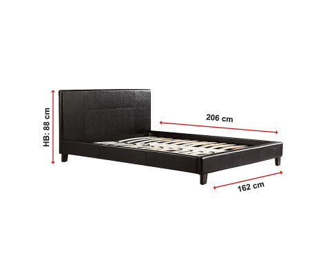 Queen PU Leather Bed Frame Black