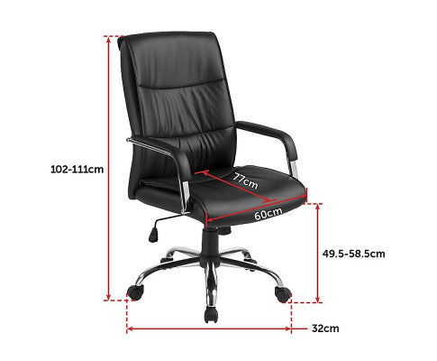 PU Leather Office Chair Executive Padded Black