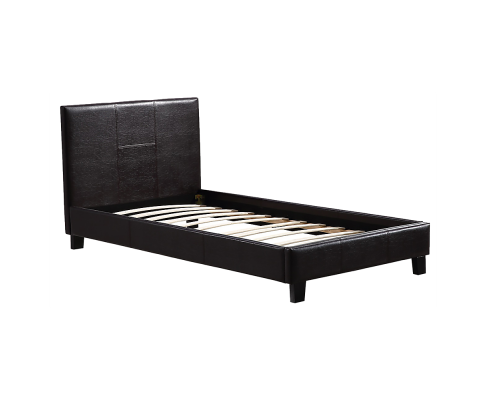 Single PU Leather Bed Frame Brown