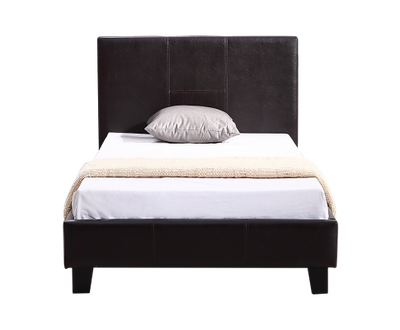 Single PU Leather Bed Frame Brown