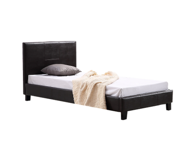 Single PU Leather Bed Frame Brown