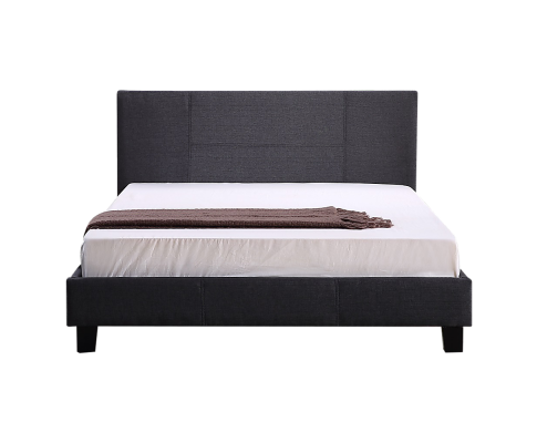 Queen Linen Fabric Bed Frame Grey