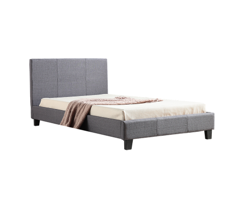 King Single Linen Fabric Bed Frame Grey