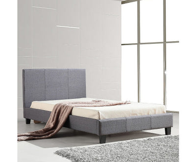 King Single Linen Fabric Bed Frame Grey