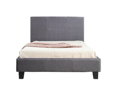 King Single Linen Fabric Bed Frame Grey