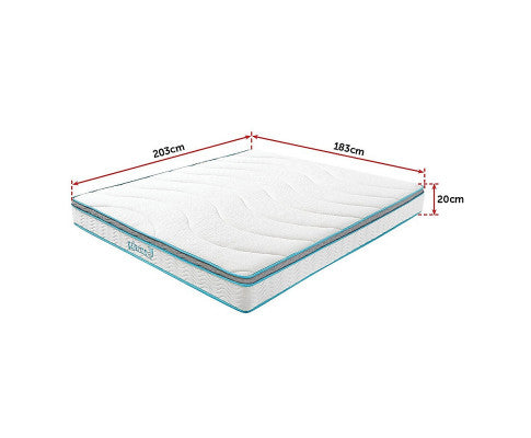 Palermo King 20cm Memory Foam and Innerspring Hybrid Mattress