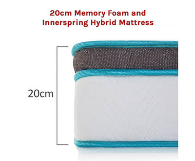 Palermo Double 20cm Memory Foam and Innerspring Hybrid Mattress