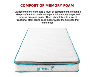 Palermo Single 20cm Memory Foam and Innerspring Hybrid Mattress