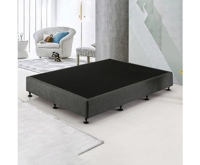 Palermo Queen Ensemble Bed Base Platinum Graphite Linen Fabric