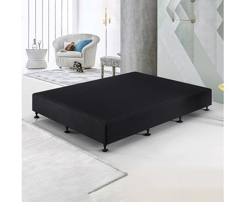 Palermo King Single Ensemble Bed Base Midnight Black Linen Fabric