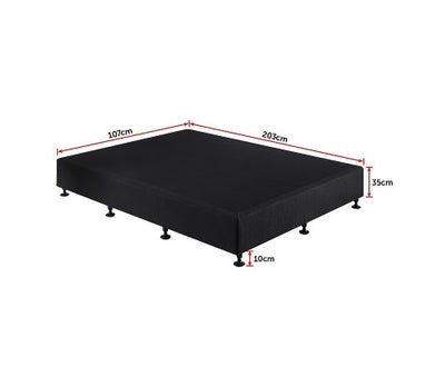 Palermo King Single Ensemble Bed Base Midnight Black Linen Fabric