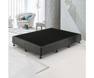 Palermo King Single Ensemble Bed Base Platinum Graphite Linen Fabric