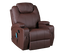 Brown Massage Sofa Chair Recliner 360 Degree Swivel PU Leather Lounge 8 Point Heated