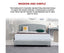 Linen Fabric King Bed Curved Headboard Bedhead - Stone Grey