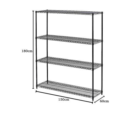 Modular Wire Storage Shelf 1500 x 600 x 1800mm Steel Shelving