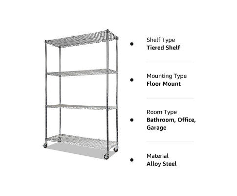 Modular Wire Storage Shelf 1500 x 450 x 1800mm Steel Shelving