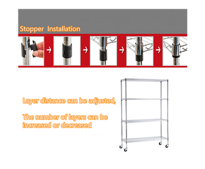 Modular Wire Storage Shelf 1200 x 600 x 1800mm Steel Shelving