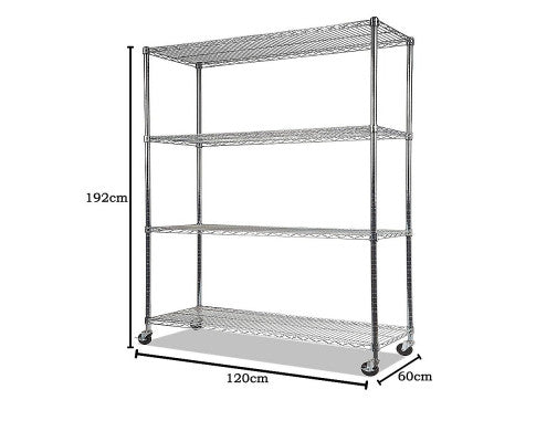 Modular Wire Storage Shelf 1200 x 600 x 1800mm Steel Shelving