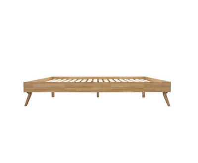 Natural Oak Ensemble Bed Frame Wooden Slat Queen