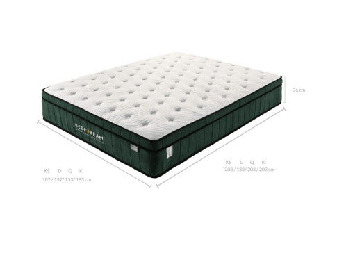 Green Tea Cool Gel Memory Foam Mattress 36cm 5 Zone King Single