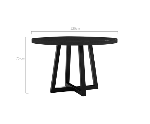 Harry 4 Seater Dining Table in Black