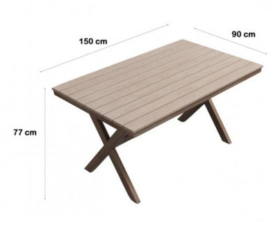 Loki Dark Oak Outdoor Dining Table 150cm