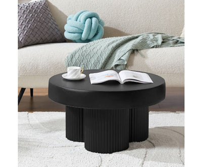 Maya Ribbed Black Coffee Table