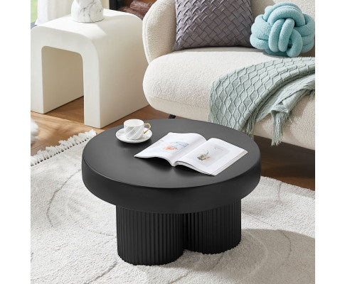 Maya Ribbed Black Coffee Table