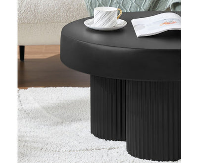 Maya Ribbed Black Coffee Table