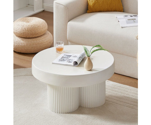 Maya Ribbed White Coffee Table