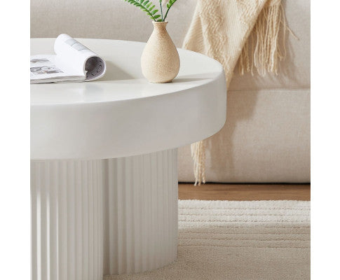 Maya Ribbed White Coffee Table