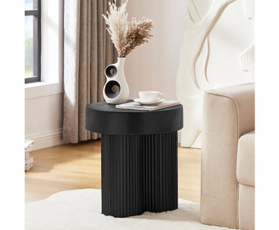 Maya Ribbed Black Side Table