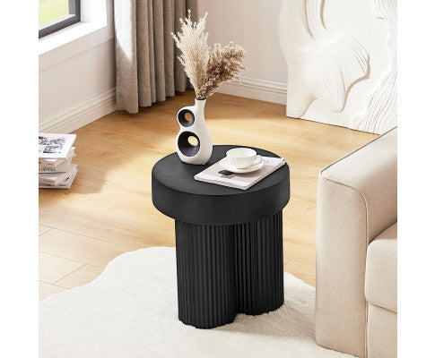 Maya Ribbed Black Side Table