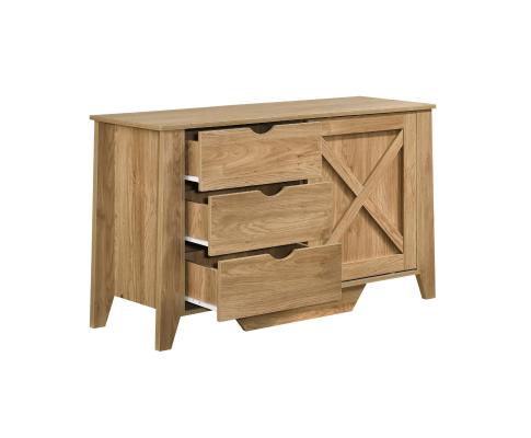 Mica Wooden Sliding door Sideboard with 3 Drawers