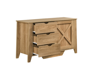 Mica Wooden Sliding door Sideboard with 3 Drawers