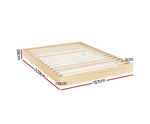 Artiss Bed Frame Queen Size Floating Wooden Mattress Base Platform Timber ODIN