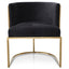 Lounge Chair In Black Velvet Seat - Brushed Gold