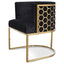 Lounge Chair In Black Velvet Seat - Brushed Gold