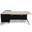 1.95m Executive Desk Right Return - Black Frame with Natural Top and Drawers