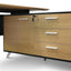 1.95m Executive Desk Right Return - Black Frame with Natural Top and Drawers