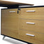 1.95m Executive Desk Right Return - Black Frame with Natural Top and Drawers