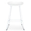 65cm Bar Stool - white Seat With white metal Frame